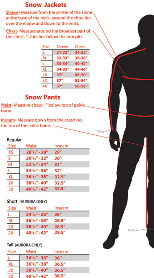 Fly Pants Size Chart